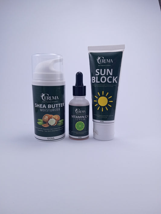Radiance Protection Set - (Vitamin C&E Serum + Moisturizer + Sunblock)